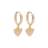 Heart Drop Earrings in 14k Yellow Gold - Artisan Carat