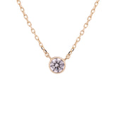Diamond Solitaire CZ Necklace in 14k Yellow Gold - Artisan Carat