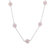 Cleopatra Pearl Necklace in 14k White Gold - Artisan Carat
