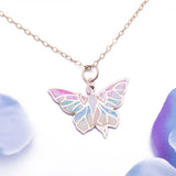 Fairy Enamel Pendant with Necklace in 14k Yellow Gold - Artisan Carat