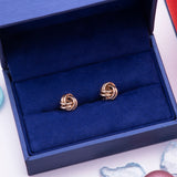 Love Knot Stud Earrings in 14k Yellow Gold - Artisan Carat