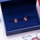 Red Roses Earrings in 14k Yellow Gold - Artisan Carat