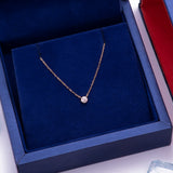 Diamond Solitaire CZ Necklace in 14k Yellow Gold - Artisan Carat