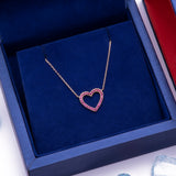 Ruby Heart Necklace in 14k Yellow Gold - Artisan Carat