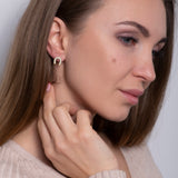 14k White Gold Horseshoe Earrings - Artisan Carat