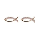Jesus Fish Earrings in 14k Yellow Gold - Artisan Carat