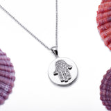 Hamsa Charm Pendant Necklace Sterling Silver - Artisan Carat