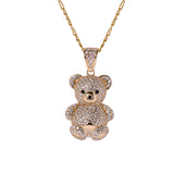 Teddy Bear Charm Necklace 14k Solid Gold - Artisan Carat