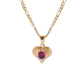 14k Gold Ruby Heart Necklace - Artisan Carat