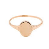 Oval Signet Ring 14k Gold Engravable - Artisan Carat