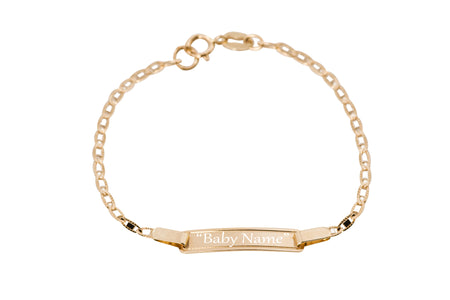 14k Gold Baby ID Bracelet Free Engraving