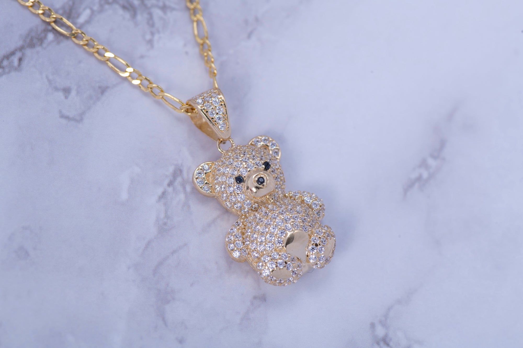 Golden Bear Pave Diamond Baby Bear Pendant Necklace in 14 Karat Yellow Gold  at 1stDibs | golden bear pendant, golden bear vail sale, bear gold necklace