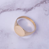 Round Signet Ring 14k Gold Engravable - Artisan Carat