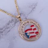 14k Gold Puerto Rico Charm Necklace - Artisan Carat