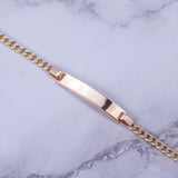 14k Gold Baby ID Cuban Link Chain Bracelet - Artisan Carat