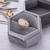 Round Signet Ring 14k Gold Engravable - Artisan Carat