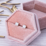 14k Gold Princess-Cut Square Cubic Zirconia Stud Earrings - Artisan Carat