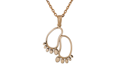 14k Gold Baby Feet Pendant Necklace