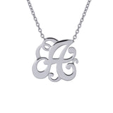 Silver Initial Monogram Necklace - Artisan Carat