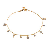 Silver Charm Anklet Gold Plated - Artisan Carat