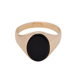 Black Onyx Oval Ring in 14k Gold - Artisan Carat