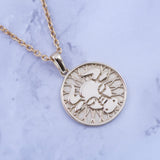 14k Gold Capricorn Zodiac Charm Necklace - Artisan Carat
