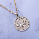 14k Gold Scorpio Zodiac Charm Necklace - Artisan Carat