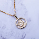 14k Gold Baby Angel Charm Necklace - Artisan Carat