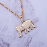 14k Gold Elephant Charm Necklace - Artisan Carat