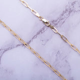 Sterling Silver Mini Paperclip Choker Chain 3mm 18k Gold Plated - Artisan Carat