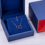 14k Gold Interlocking Rings Circle Necklace - Artisan Carat