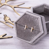 14k Gold Diamond Bar Earrings - Artisan Carat