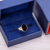 Black Onyx Oval Ring in 14k Gold - Artisan Carat