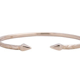 Rustic Design Double Spear Bangle in 14k Yellow Gold - Artisan Carat