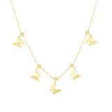 14k Gold Hanging Butterfly Station Necklace - Artisan Carat