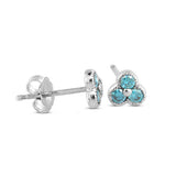 Blue Diamond "March" Earrings in 14k Gold - Artisan Carat