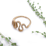 Spiral Snake Diamond Ring in 18k Yellow Gold - Artisan Carat