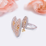 Triple Oval Diamond Ring in 18k White Yellow and Rose Gold.