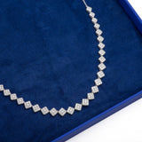 Tic Tac Toe Multi Channel Diamond Pendant Necklace in 18k White Gold - Artisan Carat
