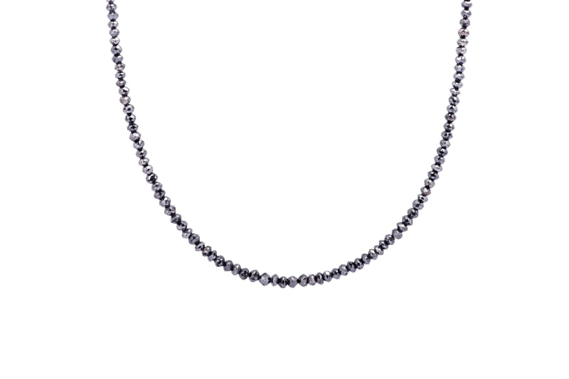 Black Diamond Necklace with 14kt White Gold Clasp Everyday Jewelry