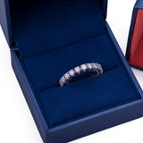 Four Prong Expandable Diamond Wedding Band Ring in 18k White Gold - Artisan Carat
