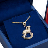 Aries Zodiac Sign Pendant with Necklace in 14k Yellow Gold - Artisan Carat