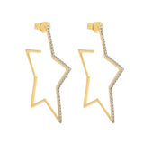 Large Five Star Diamond Stud Earrings in 18k Yellow Gold - Artisan Carat