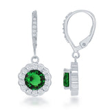 Sterling Silver 'May' Birthstone Emerald Earrings and Necklace Set - Artisan Carat
