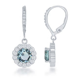 Sterling Silver 'December' Birthstone Blue Zircon Earrings and Necklace Set - Artisan Carat
