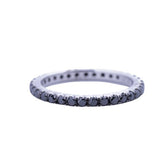 Black Diamond Wedding Band Ring in 18k White Gold - Artisan Carat