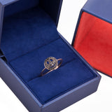Happy Smiley Face Black Diamond Ring in 18k Rose Gold.