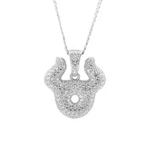 Sterling Silver Taurus CZ Zodiac Bull Sign Pendant with Necklace - Artisan Carat
