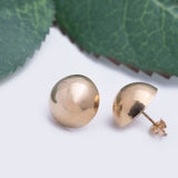 Medium Half Round Stud Earrings in 14k Yellow Gold - Artisan Carat