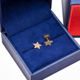 Five Star Diamond Encrusted Stud Earrings in 18k Yellow Gold - Artisan Carat